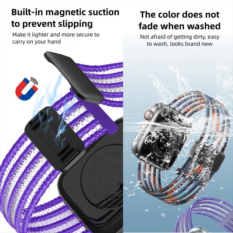 Bracelet de montre en nylon respirant effet fil de pêche, compatible avec Apple Watch 46 mm / 49 mm / 45 mm / 44 mm et Apple Watch S11 42 mm / 41 mm / 40 mm / 38 mm.