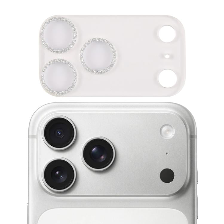 Film d'objectif d'appareil photo en verre trempé Glitter Ring, pour iPhone 17 Pro Max, pour iPhone 17 Pro
