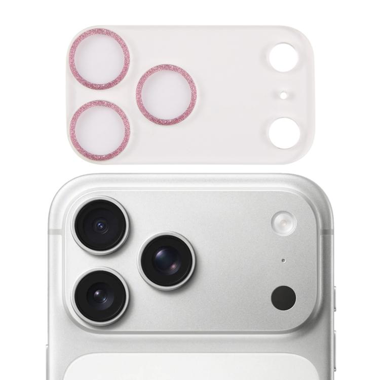 Film d'objectif d'appareil photo en verre trempé Glitter Ring, pour iPhone 17 Pro Max, pour iPhone 17 Pro
