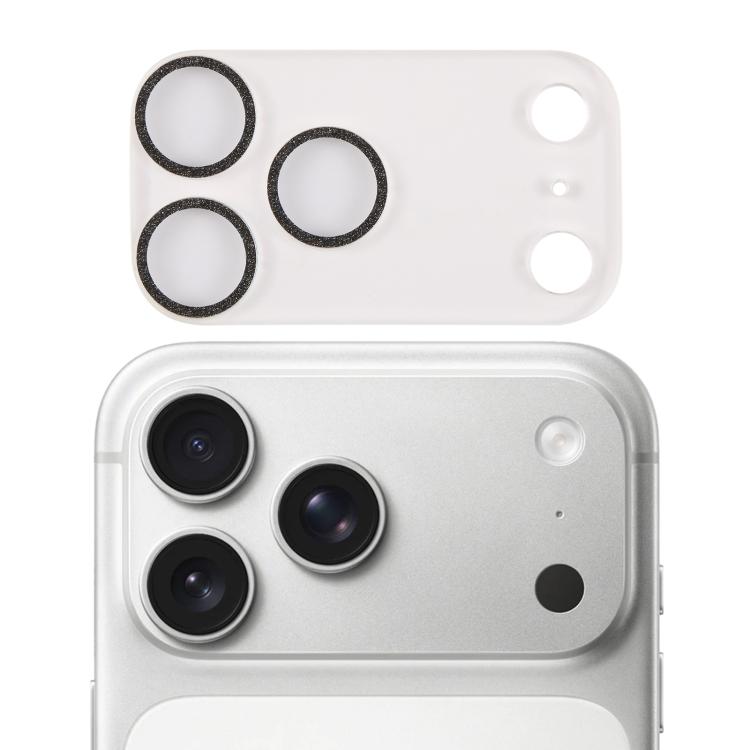 Film d'objectif d'appareil photo en verre trempé Glitter Ring, pour iPhone 17 Pro Max, pour iPhone 17 Pro