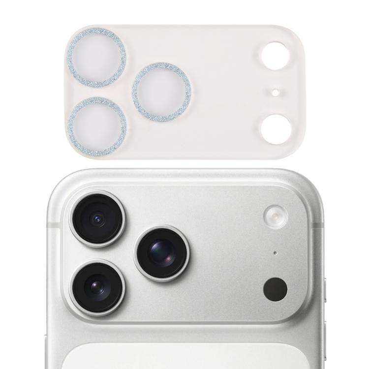 Film d'objectif d'appareil photo en verre trempé Glitter Ring, pour iPhone 17 Pro Max, pour iPhone 17 Pro