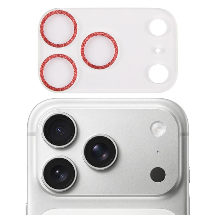 Film d'objectif d'appareil photo en verre trempé Glitter Ring, pour iPhone 17 Pro Max, pour iPhone 17 Pro