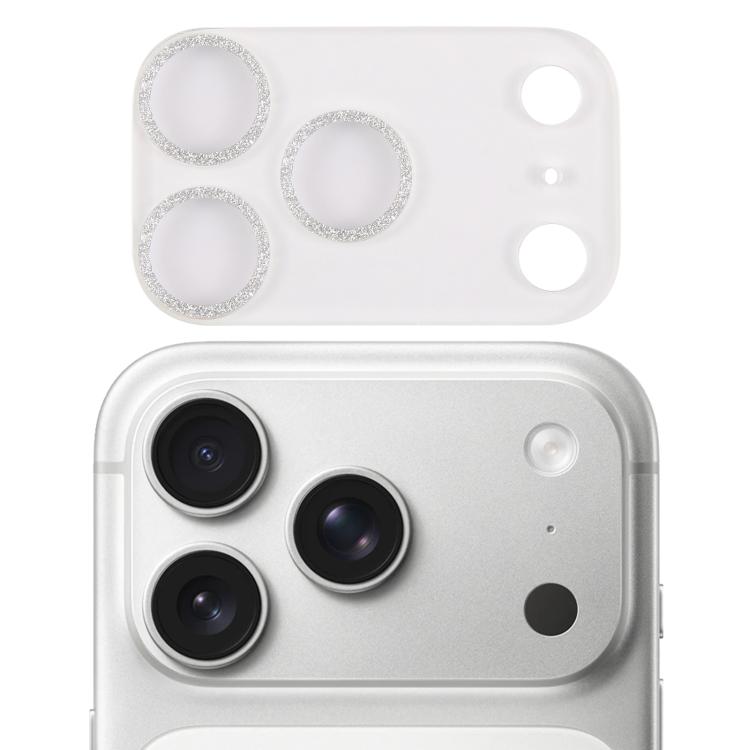Film d'objectif d'appareil photo en verre trempé Glitter Ring, pour iPhone 17 Pro Max, pour iPhone 17 Pro