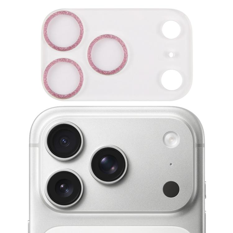 Film d'objectif d'appareil photo en verre trempé Glitter Ring, pour iPhone 17 Pro Max, pour iPhone 17 Pro