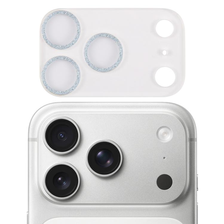 Film d'objectif d'appareil photo en verre trempé Glitter Ring, pour iPhone 17 Pro Max, pour iPhone 17 Pro