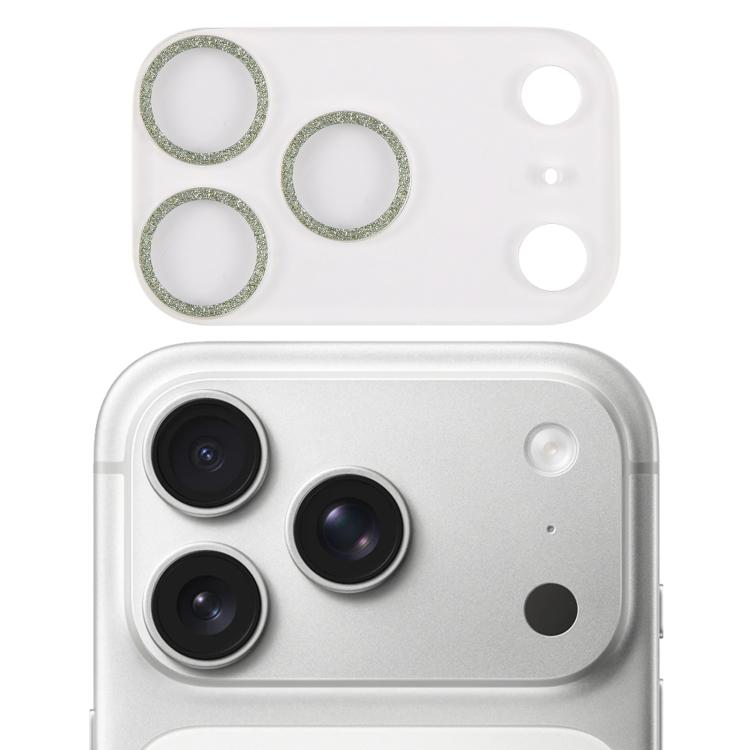 Film d'objectif d'appareil photo en verre trempé Glitter Ring, pour iPhone 17 Pro Max, pour iPhone 17 Pro