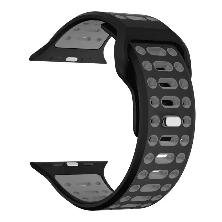 Bracelet de montre sport respirant en silicone bicolore xDfind, pour Apple Watch 46 mm / 49 mm / 45 mm / 44 mm