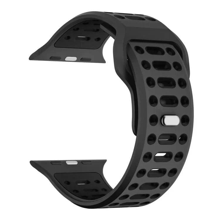 Bracelet de montre sport respirant en silicone bicolore xDfind, pour Apple Watch 46 mm / 49 mm / 45 mm / 44 mm