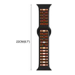 Bracelet de montre sport respirant en silicone bicolore xDfind, pour Apple Watch 46 mm / 49 mm / 45 mm / 44 mm