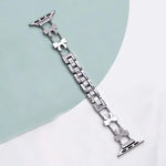 Bracelet de montre xDfind à nœud papillon et chaîne en métal serti de diamants, compatible avec Apple Watch 42/44/45/46/49 mm et Apple Watch 38/40/41/S11 42 mm.