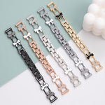 Bracelet de montre xDfind à nœud papillon et chaîne en métal serti de diamants, compatible avec Apple Watch 42/44/45/46/49 mm et Apple Watch 38/40/41/S11 42 mm.