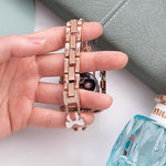Bracelet de montre xDfind à nœud papillon et chaîne en métal serti de diamants, compatible avec Apple Watch 42/44/45/46/49 mm et Apple Watch 38/40/41/S11 42 mm.