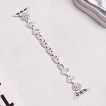 Bracelet de montre xDfind Crown Chain en métal et diamants, compatible avec Apple Watch 42/44/45/46/49 mm et Apple Watch 38/40/41/S11 42 mm.