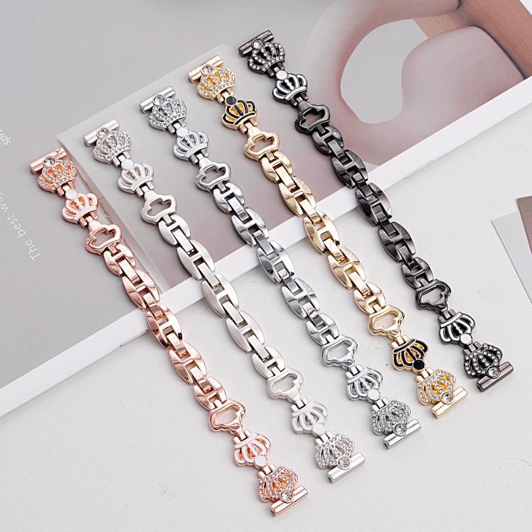 Bracelet de montre xDfind Crown Chain en métal et diamants, compatible avec Apple Watch 42/44/45/46/49 mm et Apple Watch 38/40/41/S11 42 mm.