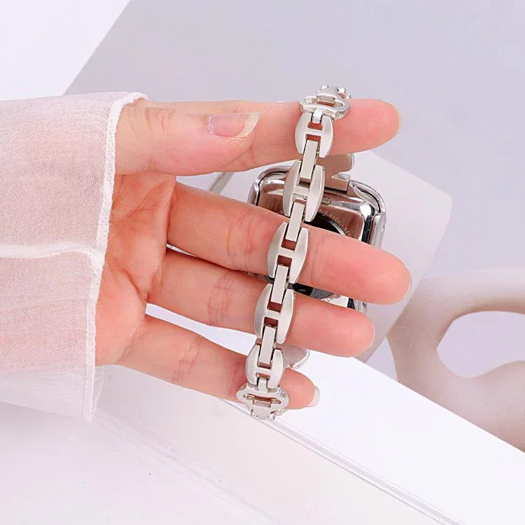 Bracelet de montre xDfind Crown Chain en métal et diamants, compatible avec Apple Watch 42/44/45/46/49 mm et Apple Watch 38/40/41/S11 42 mm.