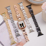 Bracelet de montre xDfind Happy Zoo en métal et diamants, compatible avec Apple Watch 42/44/45/46/49 mm et Apple Watch 38/40/41/S11 42 mm.