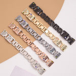 Bracelet de montre xDfind Happy Zoo en métal et diamants, compatible avec Apple Watch 42/44/45/46/49 mm et Apple Watch 38/40/41/S11 42 mm.