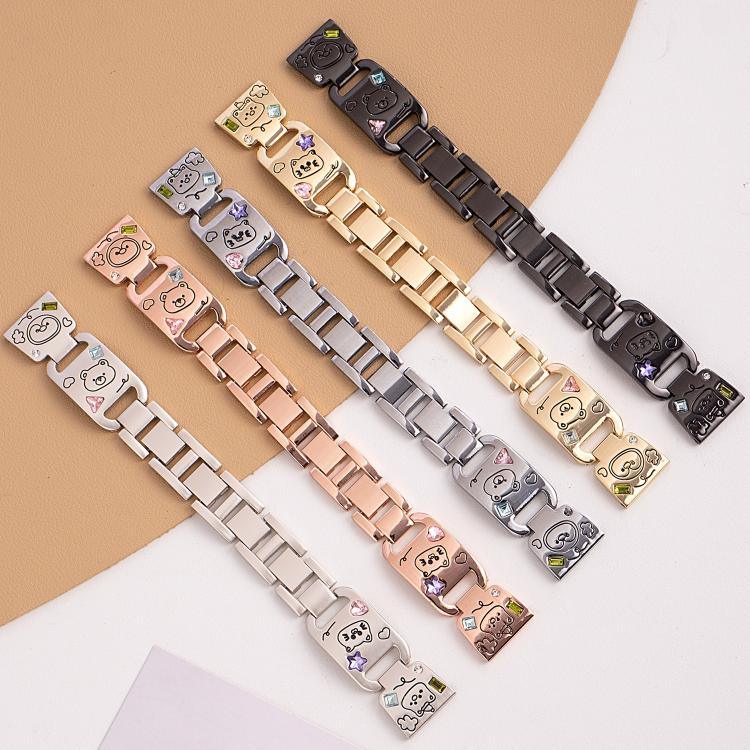 Bracelet de montre xDfind Happy Zoo en métal et diamants, compatible avec Apple Watch 42/44/45/46/49 mm et Apple Watch 38/40/41/S11 42 mm.