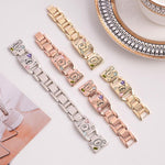 Bracelet de montre xDfind Happy Zoo en métal et diamants, compatible avec Apple Watch 42/44/45/46/49 mm et Apple Watch 38/40/41/S11 42 mm.