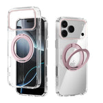 Coque de téléphone transparente ABEEL MagSafe Q-LUCK avec support pivotant, pour iPhone 17 Pro Max, pour iPhone 17 Pro, pour iPhone 17, pour iPhone Air, pour iPhone 16 Pro Max, pour iPhone 16 Pro, pour iPhone 16 Plus, pour iPhone 16