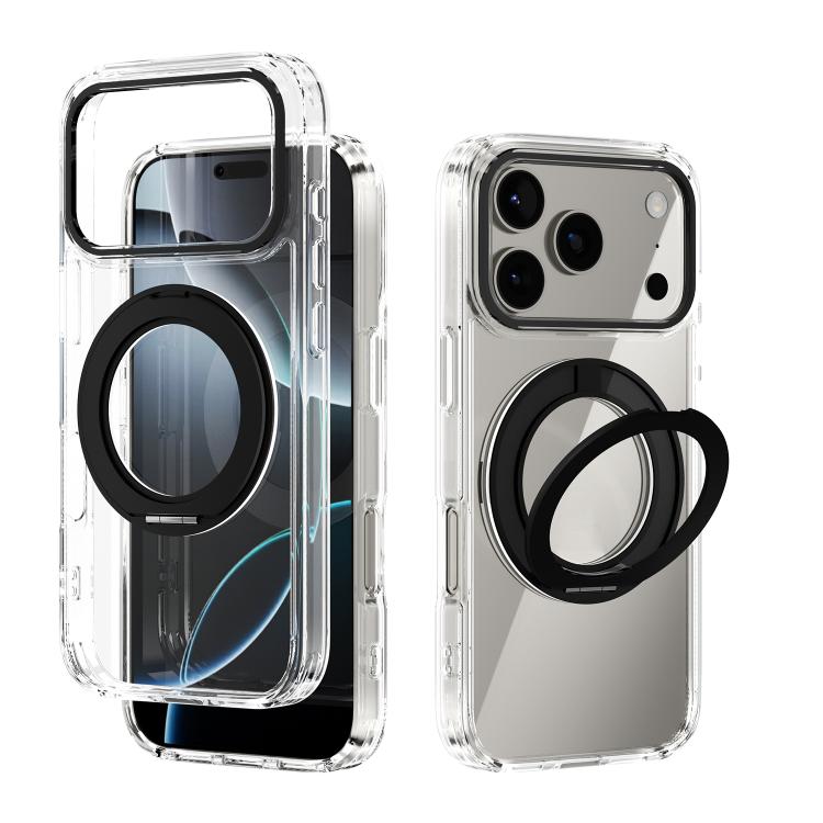 Coque de téléphone transparente ABEEL MagSafe Q-LUCK avec support pivotant, pour iPhone 17 Pro Max, pour iPhone 17 Pro, pour iPhone 17, pour iPhone Air, pour iPhone 16 Pro Max, pour iPhone 16 Pro, pour iPhone 16 Plus, pour iPhone 16