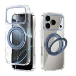 Coque de téléphone transparente ABEEL MagSafe Q-LUCK avec support pivotant, pour iPhone 17 Pro Max, pour iPhone 17 Pro, pour iPhone 17, pour iPhone Air, pour iPhone 16 Pro Max, pour iPhone 16 Pro, pour iPhone 16 Plus, pour iPhone 16