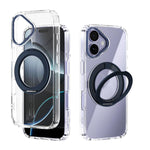 Coque de téléphone transparente ABEEL MagSafe Q-LUCK avec support pivotant, pour iPhone 17 Pro Max, pour iPhone 17 Pro, pour iPhone 17, pour iPhone Air, pour iPhone 16 Pro Max, pour iPhone 16 Pro, pour iPhone 16 Plus, pour iPhone 16