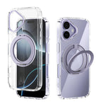 Coque de téléphone transparente ABEEL MagSafe Q-LUCK avec support pivotant, pour iPhone 17 Pro Max, pour iPhone 17 Pro, pour iPhone 17, pour iPhone Air, pour iPhone 16 Pro Max, pour iPhone 16 Pro, pour iPhone 16 Plus, pour iPhone 16