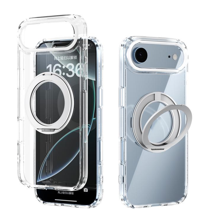 Coque de téléphone transparente ABEEL MagSafe Q-LUCK avec support pivotant, pour iPhone 17 Pro Max, pour iPhone 17 Pro, pour iPhone 17, pour iPhone Air, pour iPhone 16 Pro Max, pour iPhone 16 Pro, pour iPhone 16 Plus, pour iPhone 16