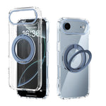 Coque de téléphone transparente ABEEL MagSafe Q-LUCK avec support pivotant, pour iPhone 17 Pro Max, pour iPhone 17 Pro, pour iPhone 17, pour iPhone Air, pour iPhone 16 Pro Max, pour iPhone 16 Pro, pour iPhone 16 Plus, pour iPhone 16
