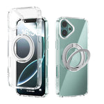 Coque de téléphone transparente ABEEL MagSafe Q-LUCK avec support pivotant, pour iPhone 17 Pro Max, pour iPhone 17 Pro, pour iPhone 17, pour iPhone Air, pour iPhone 16 Pro Max, pour iPhone 16 Pro, pour iPhone 16 Plus, pour iPhone 16