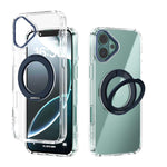 Coque de téléphone transparente ABEEL MagSafe Q-LUCK avec support pivotant, pour iPhone 17 Pro Max, pour iPhone 17 Pro, pour iPhone 17, pour iPhone Air, pour iPhone 16 Pro Max, pour iPhone 16 Pro, pour iPhone 16 Plus, pour iPhone 16