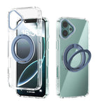 Coque de téléphone transparente ABEEL MagSafe Q-LUCK avec support pivotant, pour iPhone 17 Pro Max, pour iPhone 17 Pro, pour iPhone 17, pour iPhone Air, pour iPhone 16 Pro Max, pour iPhone 16 Pro, pour iPhone 16 Plus, pour iPhone 16