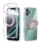 Coque de téléphone transparente ABEEL MagSafe Q-LUCK avec support pivotant, pour iPhone 17 Pro Max, pour iPhone 17 Pro, pour iPhone 17, pour iPhone Air, pour iPhone 16 Pro Max, pour iPhone 16 Pro, pour iPhone 16 Plus, pour iPhone 16