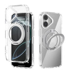 Coque de téléphone transparente ABEEL MagSafe Q-LUCK avec support pivotant, pour iPhone 17 Pro Max, pour iPhone 17 Pro, pour iPhone 17, pour iPhone Air, pour iPhone 16 Pro Max, pour iPhone 16 Pro, pour iPhone 16 Plus, pour iPhone 16