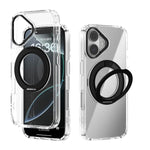 Coque de téléphone transparente ABEEL MagSafe Q-LUCK avec support pivotant, pour iPhone 17 Pro Max, pour iPhone 17 Pro, pour iPhone 17, pour iPhone Air, pour iPhone 16 Pro Max, pour iPhone 16 Pro, pour iPhone 16 Plus, pour iPhone 16