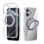 Coque de téléphone transparente ABEEL MagSafe Q-LUCK avec support pivotant, pour iPhone 17 Pro Max, pour iPhone 17 Pro, pour iPhone 17, pour iPhone Air, pour iPhone 16 Pro Max, pour iPhone 16 Pro, pour iPhone 16 Plus, pour iPhone 16
