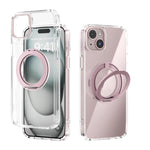 Coque de téléphone transparente ABEEL MagSafe Q-LUCK avec support pivotant, pour iPhone 15 Pro Max, pour iPhone 15 Pro, pour iPhone 15 Plus, pour iPhone 15, pour iPhone 14 Plus, pour iPhone 14, pour iPhone 14 Pro, pour iPhone 14 Pro Max