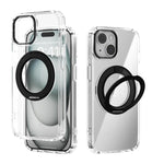 Coque de téléphone transparente ABEEL MagSafe Q-LUCK avec support pivotant, pour iPhone 15 Pro Max, pour iPhone 15 Pro, pour iPhone 15 Plus, pour iPhone 15, pour iPhone 14 Plus, pour iPhone 14, pour iPhone 14 Pro, pour iPhone 14 Pro Max