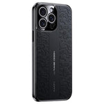 Coque de téléphone PC en cuir uni motif dragon nuage, pour iPhone 14 Pro Max