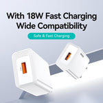 Chargeur rapide à port unique USB-A USAMS CC324 T69 QC18W, CC324