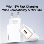 Chargeur rapide à port unique USB-A USAMS CC324 T69 QC18W, CC324