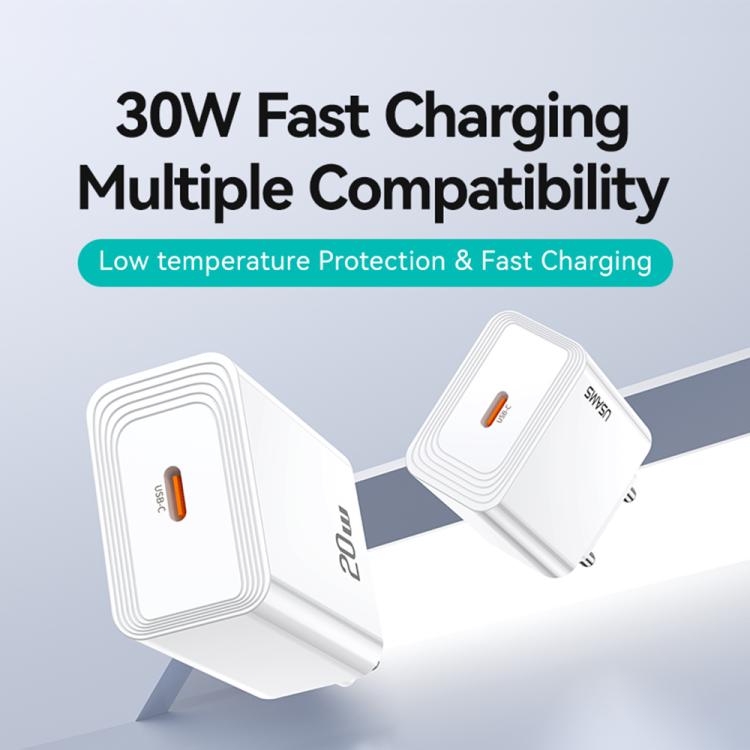 Chargeur rapide à port unique USAMS CC329 T69 PD 30W USB-C / Type-C, CC329