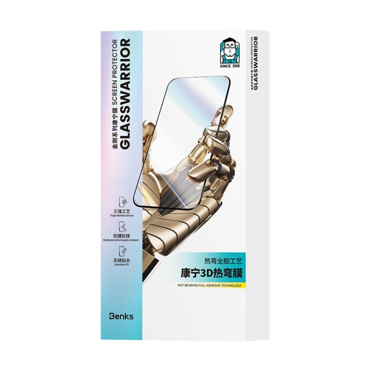 Film trempé DLC Benks King Kong Corning, à colle intégrale et courbure à chaud, version à installation rapide, pour iPhone 17 Pro Max, pour iPhone 17 Pro