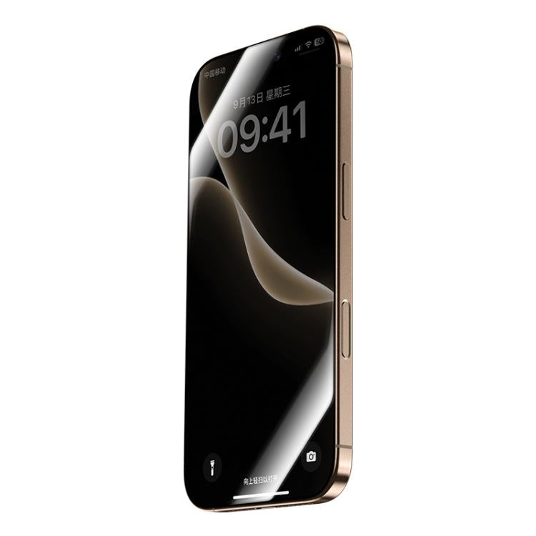 Film en verre trempé de confidentialité Benks King Kong Corning Hot-bend Full-glue (version à installation rapide), pour iPhone 17 Pro Max, pour iPhone 17 Pro