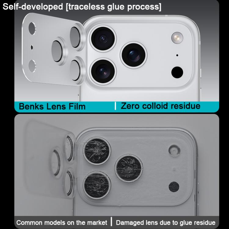Protection d'objectif de téléphone intégrée en métal Benks King Kong Corning, Pour iPhone 17 Pro Max, Pour iPhone 17 Pro