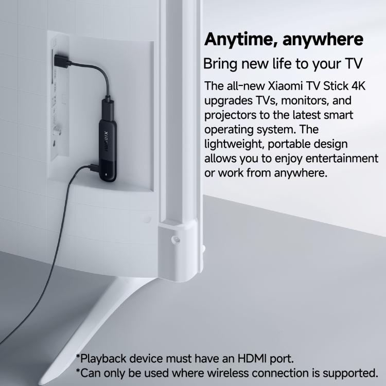 Clé TV Xiaomi Originale 2ème Génération Quad Core Cortex-A55 4K Ultra HD Dual-Band WiFi6 Google TV Stick, Version Globale avec Google Play, 2Go+8Go