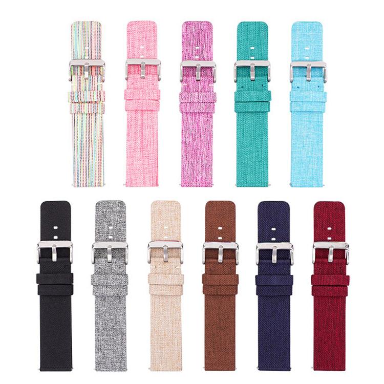 Stainless Steel Pin Buckle Nylon Woven Canvas Watch Band, 16mm, 18mm