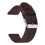 Stainless Steel Pin Buckle Solid Color Nylon Canvas Watch Band, 24mm