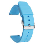 Stainless Steel Silver Pin Buckle Solid Color Silicone Waterproof Watch Band, 16mm, 18mm, 19mm